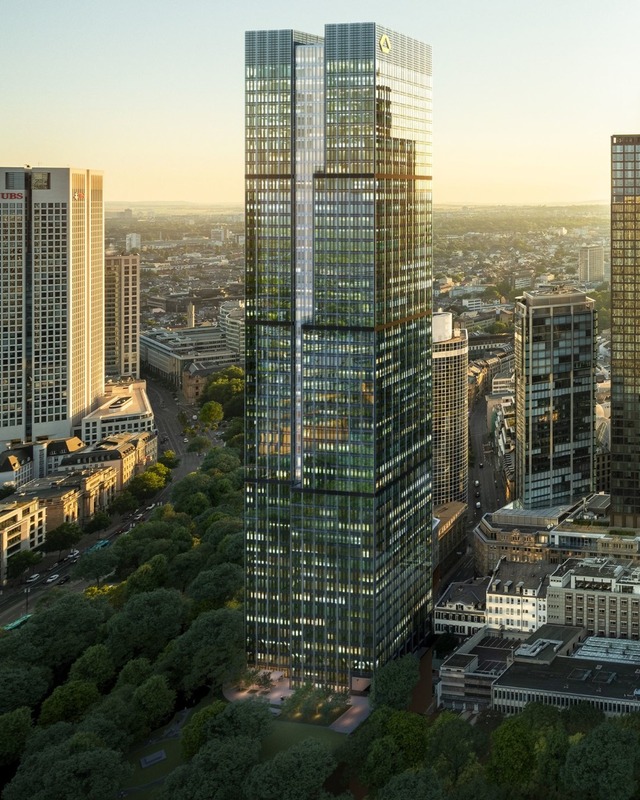 Die Commerzbank mietet 52 Etagen im ne...tral Business Tower ab 2028. (Handout)  | Foto: rendertaxi GmbH/Helaba/Commerzbank /dpa