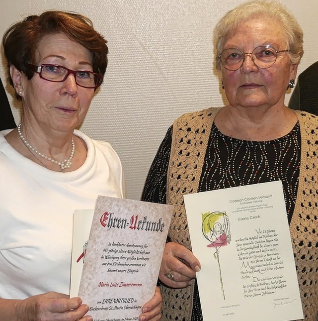 Maria Luisa Zimmermann (links) und Gisela Czech wurden geehrt.  | Foto: Michael Gottstein