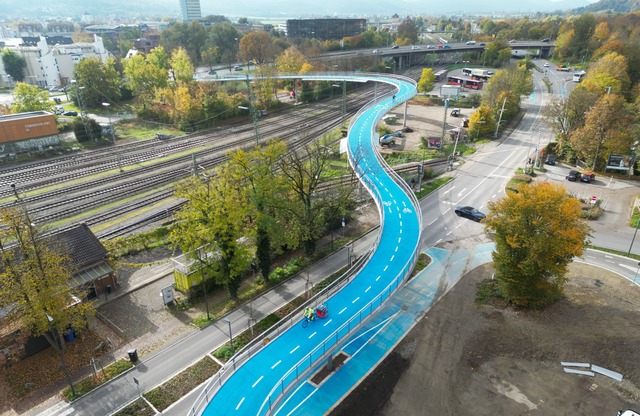 Die neue beheizbare Radbr&uuml;cke in ...;bingen ist jetzt defekt. (Archivbild)  | Foto: Bernd Wei&szlig;brod/dpa