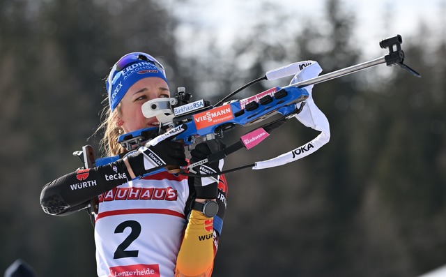 Franziska Preu&szlig; gab auch am letzten WM-Tag alles.  | Foto: Martin Schutt/dpa