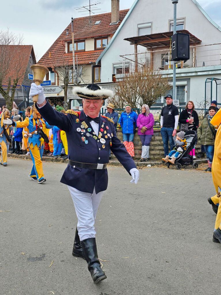 Sorgte fr Ordnung im Chaos: Die Narrebolizei aus Unadingen wurde von Franz Herrling vertreten.