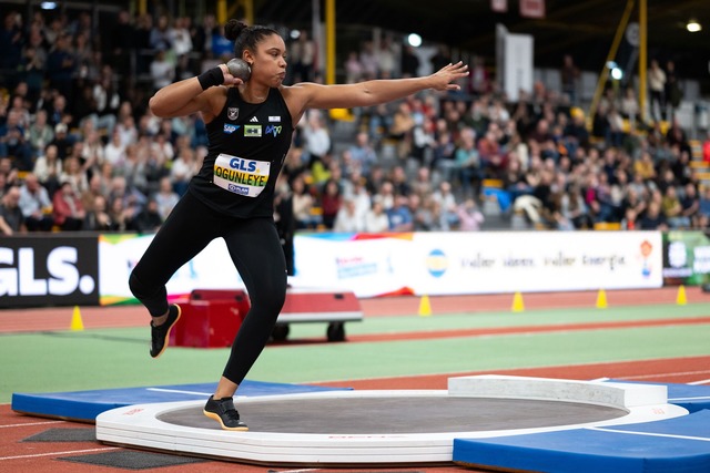 Yemisi Ogunleye stie&szlig; bei der Ha...ortmund pers&ouml;nliche Bestleistung.  | Foto: Marius Becker/dpa