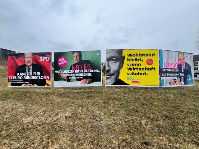 Die Wahlplakate haben jetzt ausgedient...vielerorts beschmiert oder beschdigt.  | Foto: Tanja Bury