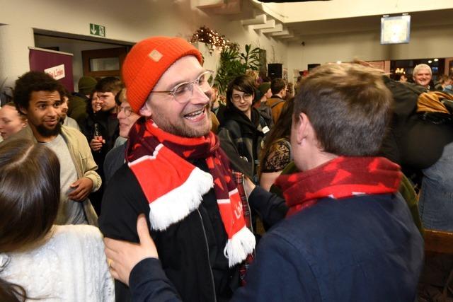 Linkenpolitiker Vinzenz Glaser aus Freiburg: "Wir alle sind schon berrascht von diesem groen Erfolg"