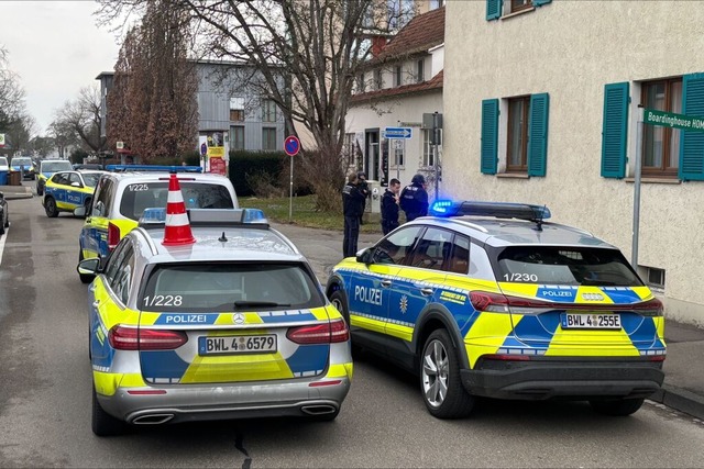 Ein Groaufgebot an Polizisten musste ...diesem Morgen zu einem Hotel anrcken.  | Foto: Hanser (dpa)