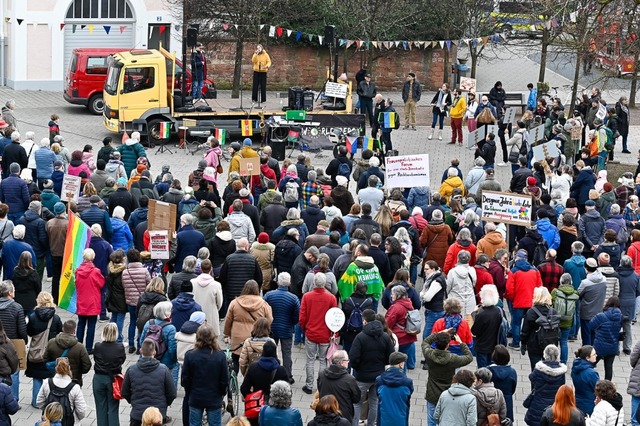 Am Samstag vor der Bundestagswahl gab es in Lahr eine Kundgebung.  | Foto: Endrik Baublies