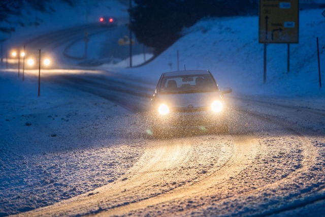 Im Schwarzwald schneit es laut DWD in Lagen ab etwa 600 Metern bis zum Mittag.  | Foto: Silas Stein/dpa