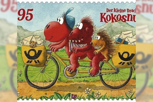 Drache Kokosnuss als Briefmarke