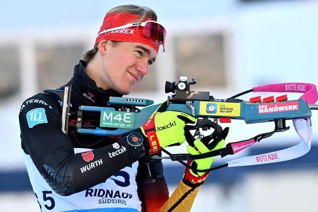 Biathlet Fabian Kaskel aus Bad Sckingen zum Auftakt der Junioren-WM in Schweden in den Top Zehn