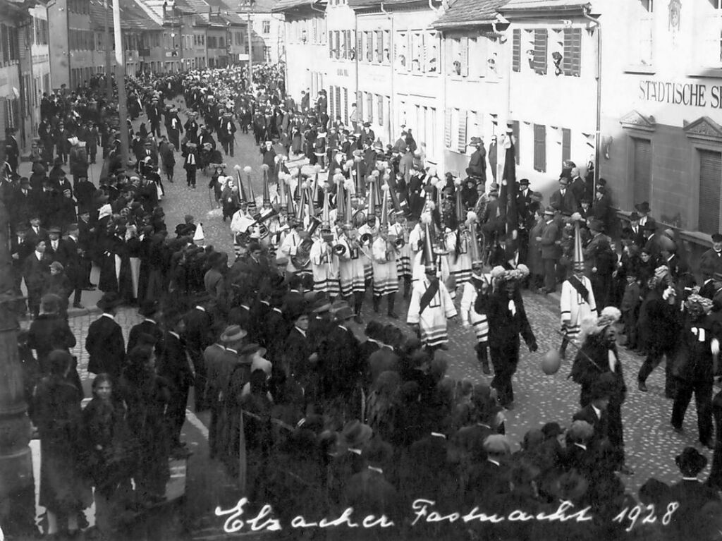 Elzacher Fasnet 1928, zugeschickt von Clemens Fakler aus Winden