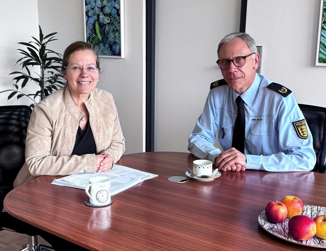 Treffen im Rathaus: Oberbrgermeisteri...sident des Polizeiprsidiums Freiburg.  | Foto: Stadtverwaltung Weil am Rhein/Biechele-Wichert