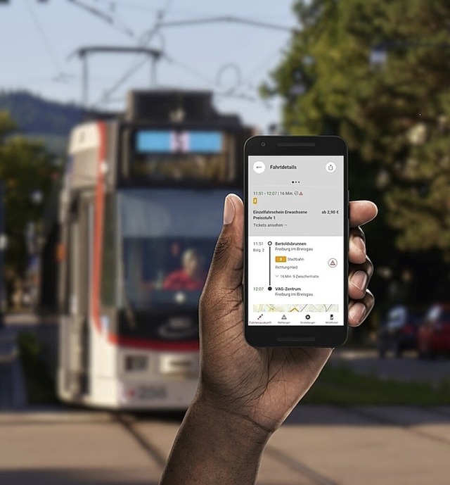 Die neue VAG-App  | Foto: Freiburger Verkehrs AG