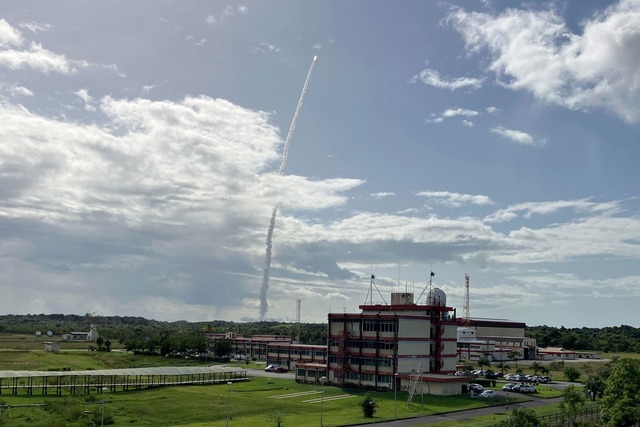 Die Ariane 6 hob erstmals im vergangenen Juli ab. (Archivbild)  | Foto: Rachel Bo&szlig;meyer/dpa