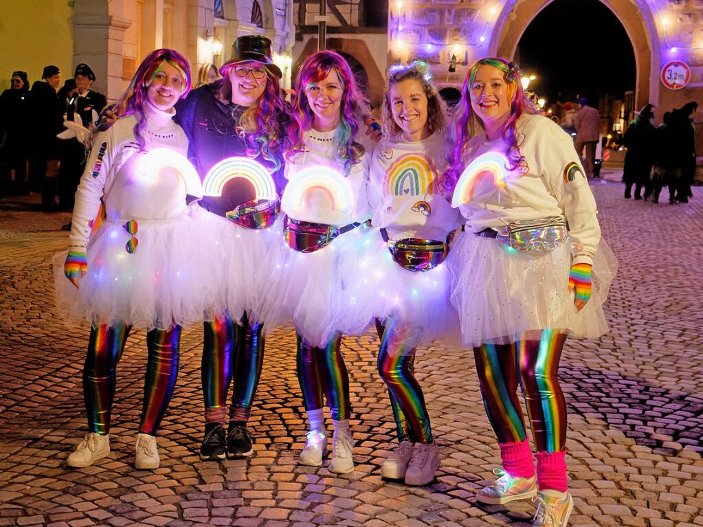 Ein buntes und phantasievolles Spektakel boten unzhlige Gruppen bei der groen Schnurrnacht am Samstagabend in Endingen, fr viele ein echter Hhepunkt der Endinger Fasnet.