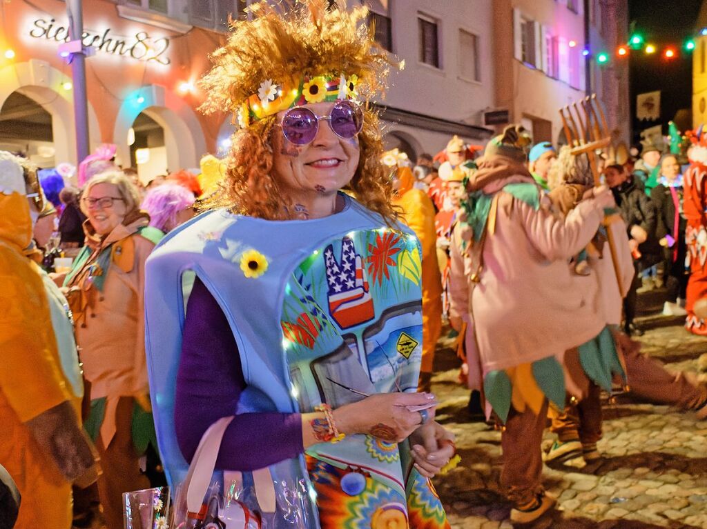 Ein buntes und phantasievolles Spektakel boten unzhlige Gruppen bei der groen Schnurrnacht am Samstagabend in Endingen, fr viele ein echter Hhepunkt der Endinger Fasnet.