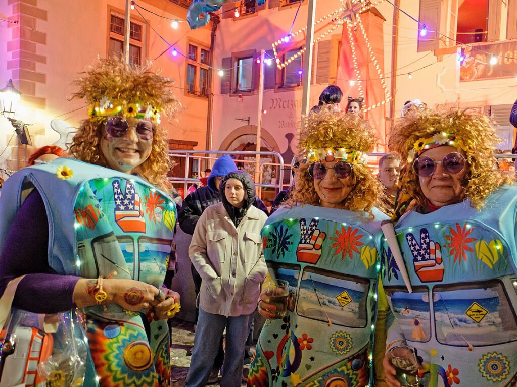 Ein buntes und phantasievolles Spektakel boten unzhlige Gruppen bei der groen Schnurrnacht am Samstagabend in Endingen, fr viele ein echter Hhepunkt der Endinger Fasnet.