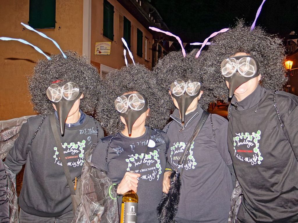 Ein buntes und phantasievolles Spektakel boten unzhlige Gruppen bei der groen Schnurrnacht am Samstagabend in Endingen, fr viele ein echter Hhepunkt der Endinger Fasnet.