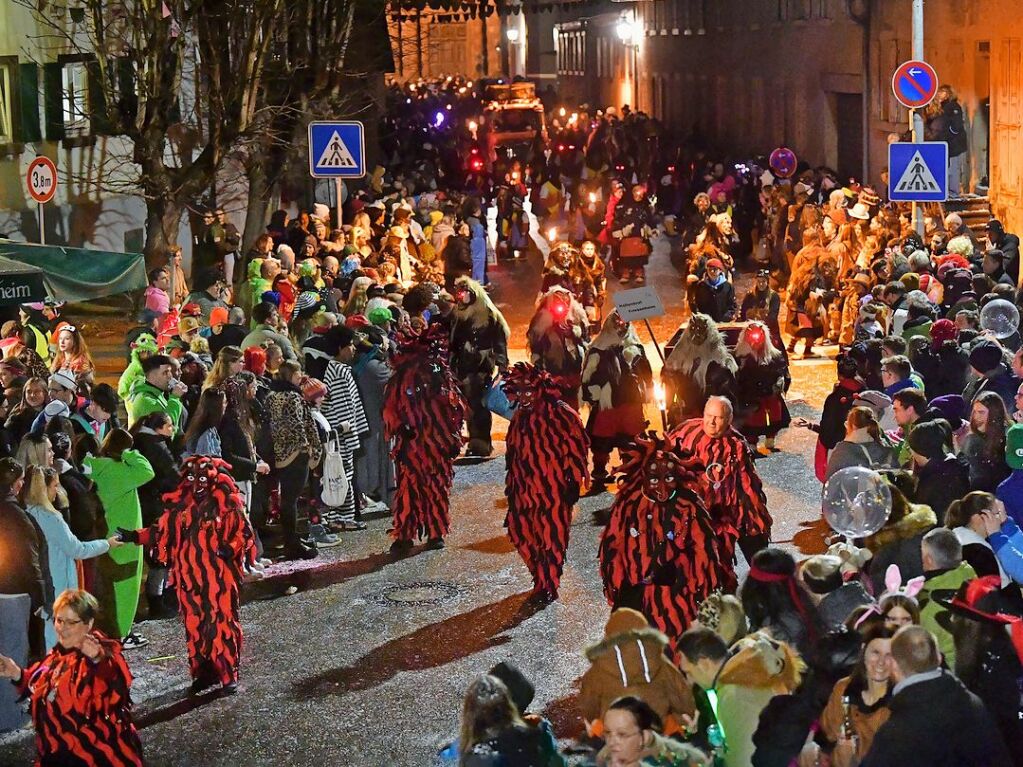 Fast 2000 Narren zogen bei Nacht durch Schuttern.