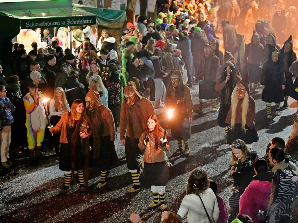 Fast 2000 Narren zogen bei Nacht durch Schuttern.