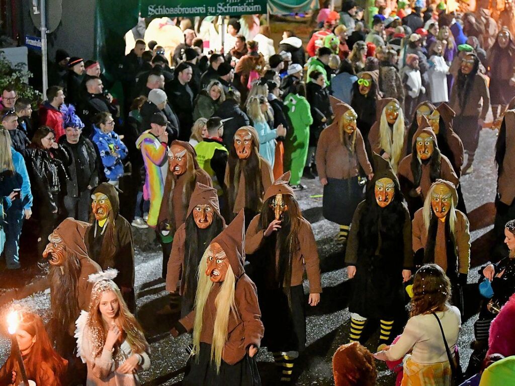 Fast 2000 Narren zogen bei Nacht durch Schuttern.