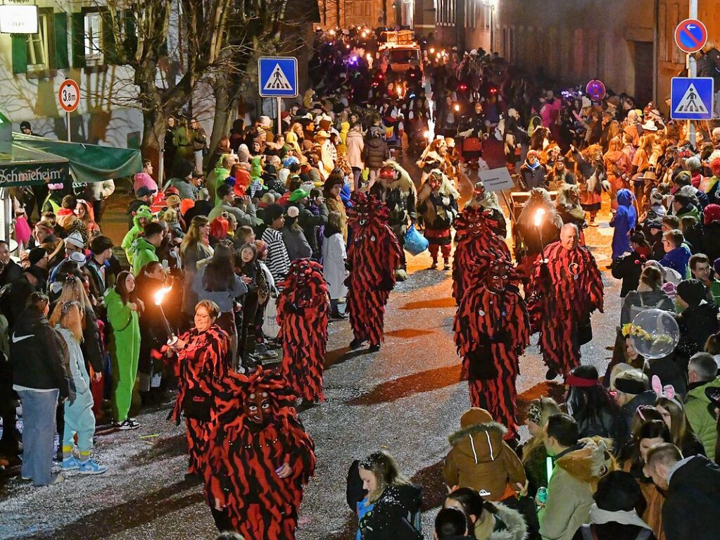 Fast 2000 Narren zogen bei Nacht durch Schuttern.