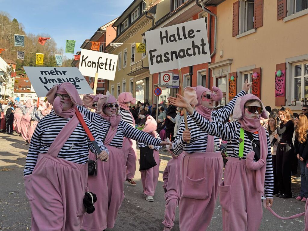 Strahlendes Wetter, strahlende Narren: Beim Fasnachtsumzug in Zell hat alles gepasst.