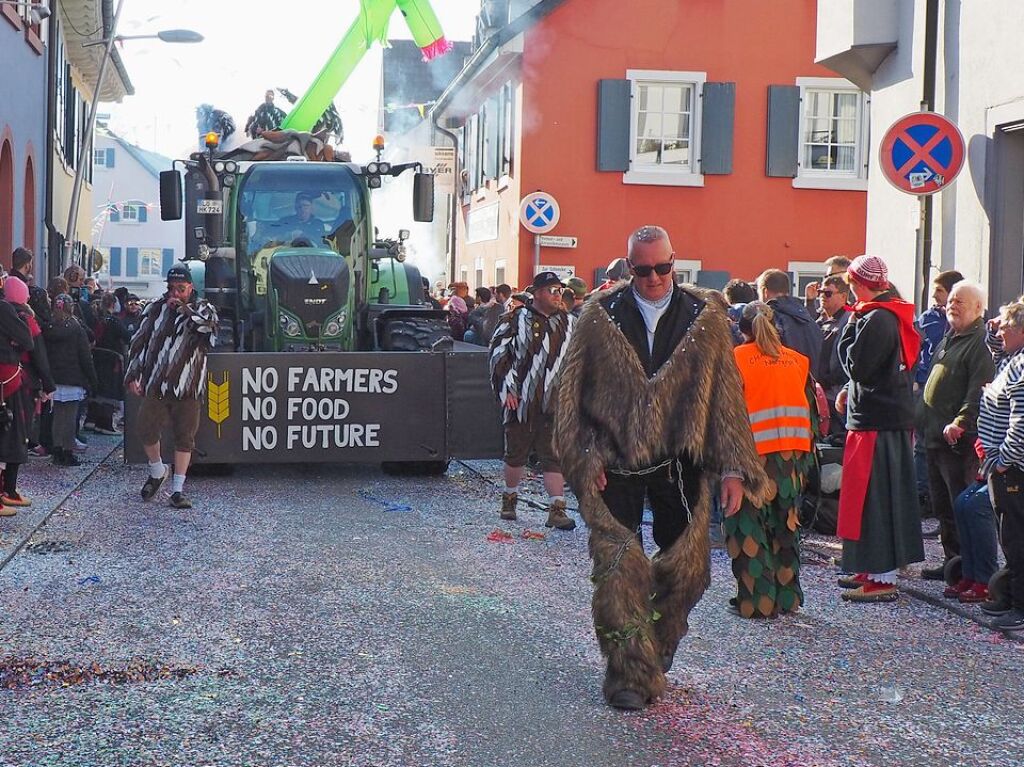 Der Umzug der Brezele Buebe zog sich am Samstag durch Kandern.