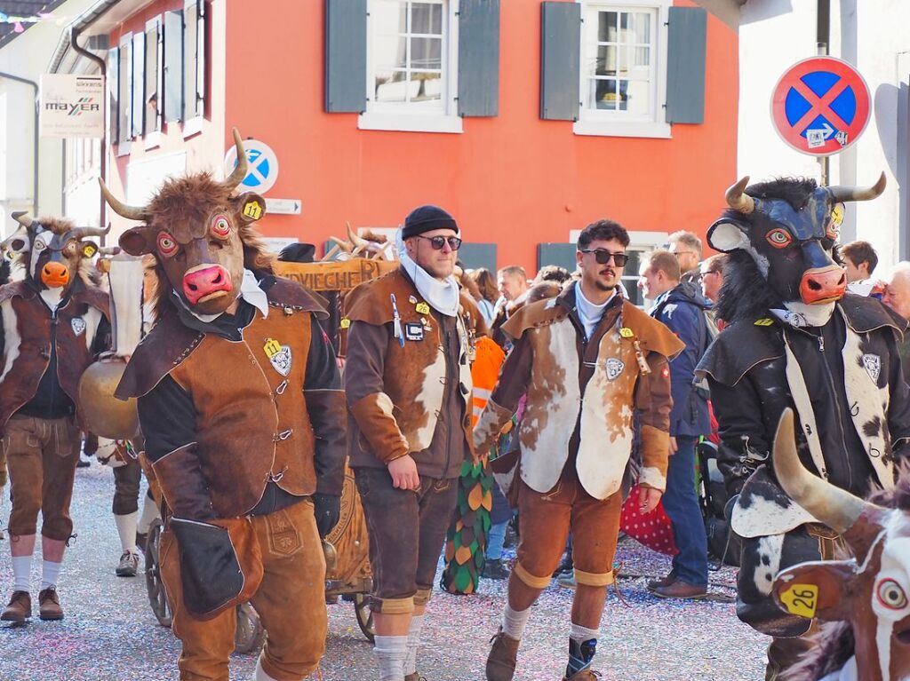 Der Umzug der Brezele Buebe zog sich am Samstag durch Kandern.