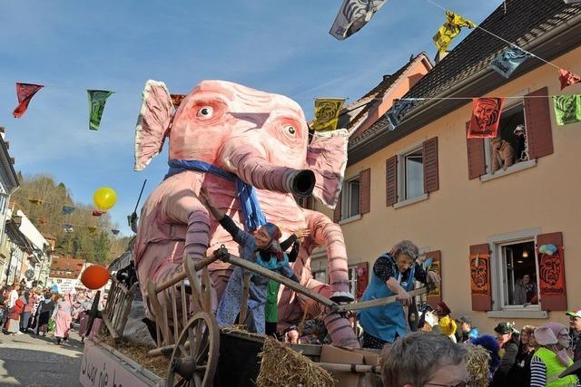 Narren schicken Burgi auf Hhenflug