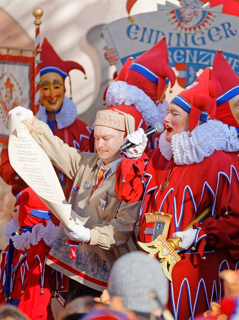 Groer Jokiliumzug am Sonntag  in Endingen: Oberjokili Simon Abele im Einsatz