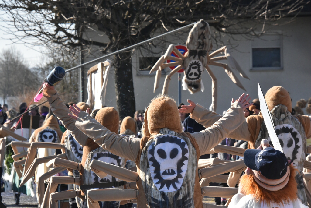 Bei frhlingshaften Temperaturen feiern die Menschen in Reute mit dem Rosenmontagsumzug ausgelassen und frhlich die Fasnet.