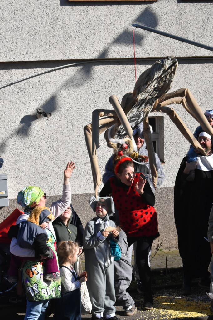 Bei frhlingshaften Temperaturen feiern die Menschen in Reute mit dem Rosenmontagsumzug ausgelassen und frhlich die Fasnet.