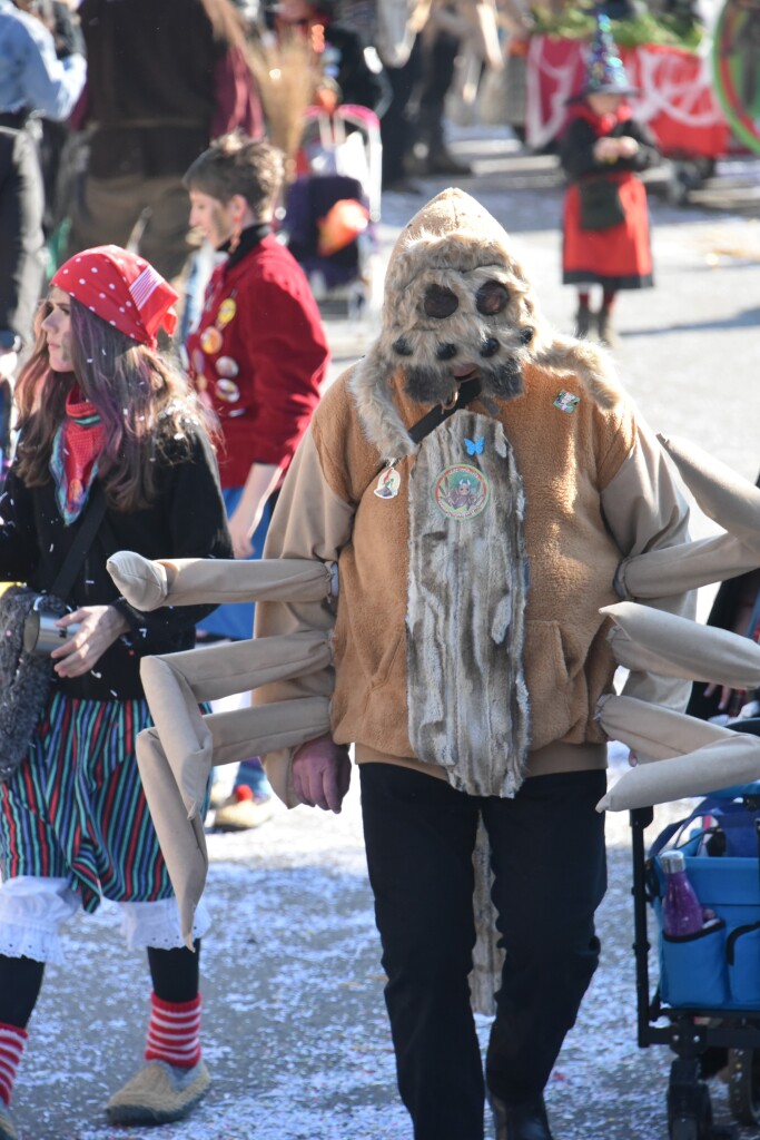 Bei frhlingshaften Temperaturen feiern die Menschen in Reute mit dem Rosenmontagsumzug ausgelassen und frhlich die Fasnet.