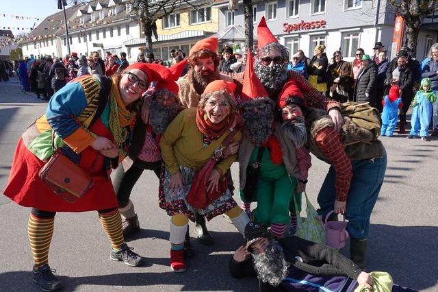 Beim Grwihler Umzug am Rosenmontag waren mehr Zwerge als normal unterwegs