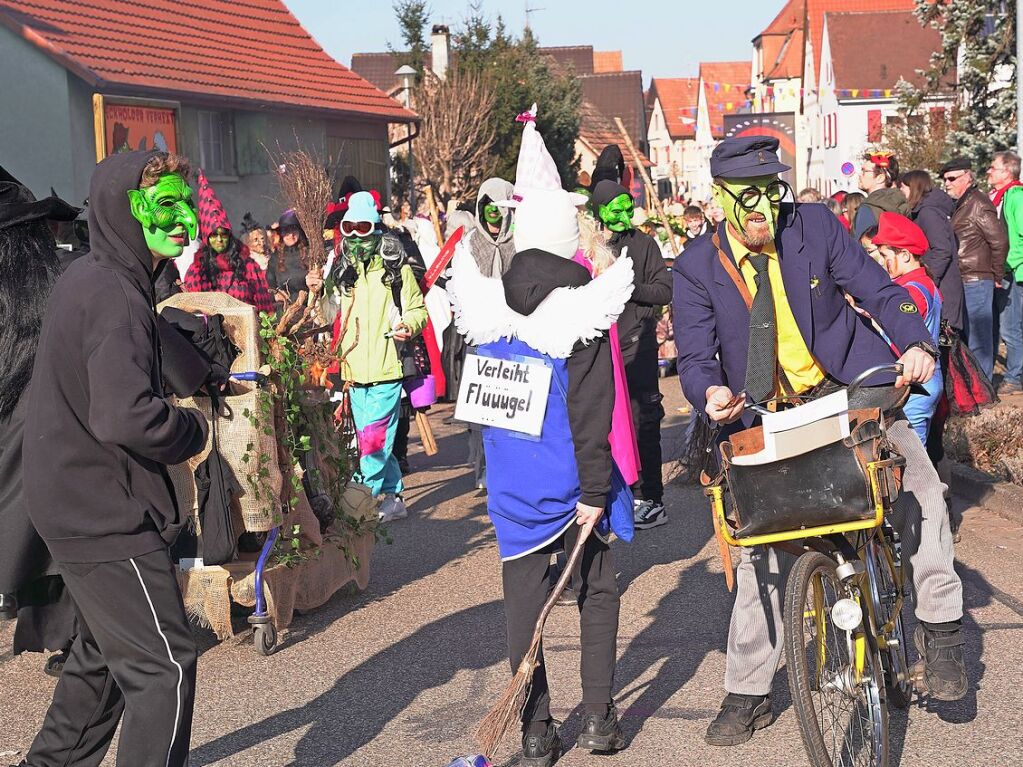 Rosenmontagsumzug in Wyhl: Das Reckholdernscht  mit „Alles ist verhext“.