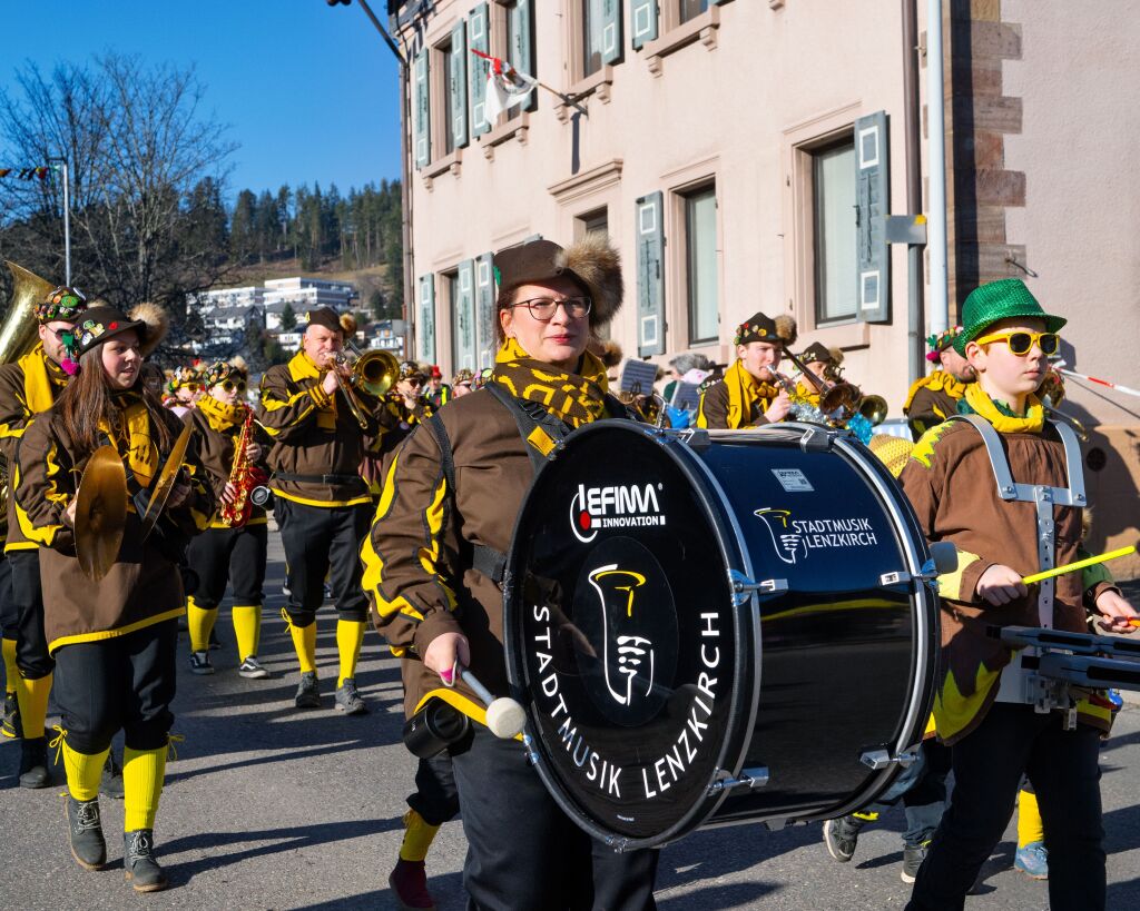 Die Lenzkircher Stadtmusik auf den letzten Metern