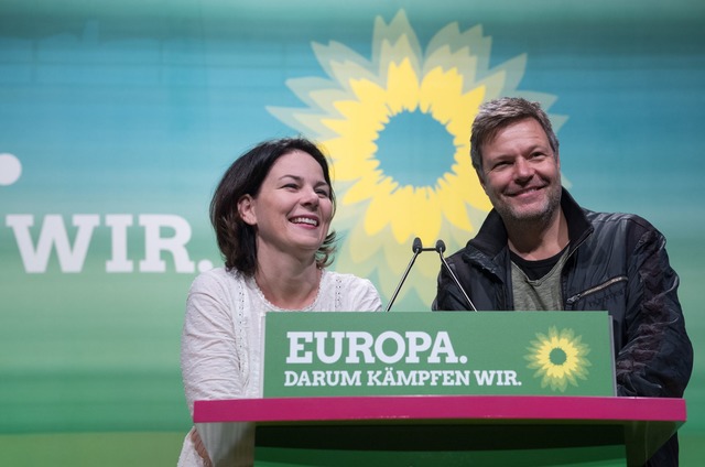 Habeck und Baerbock 2018 als Gr&uuml;n...ierte das Duo die Partei. (Archivbild)  | Foto: Hendrik Schmidt/dpa-Zentralbild/ZB