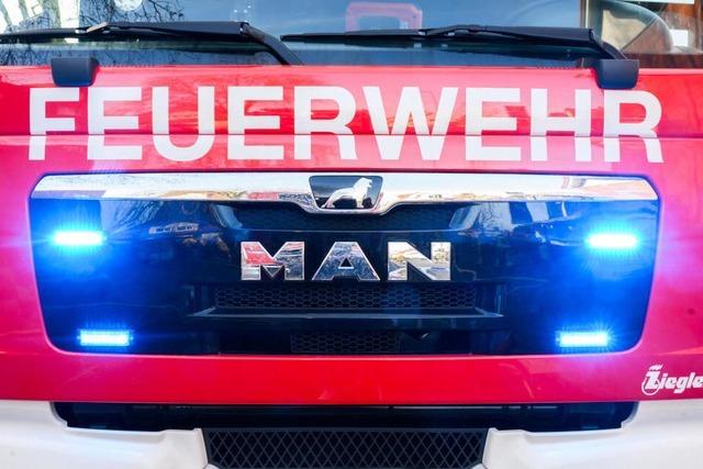 Abfallcontainer gert auf Schrottplatz in Rheinfelden in Brand