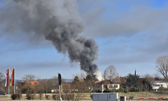 Die Feuerwehr ist mit starken Einsatzkr&auml;ften vor Ort.  | Foto: Ren&eacute; Priebe/dpa