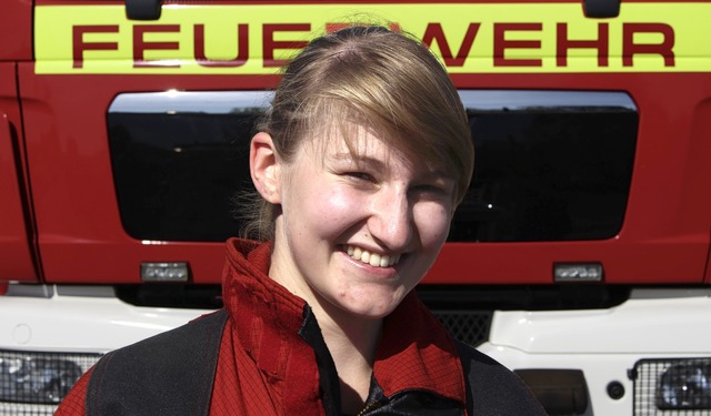 Mit 18 Jahren hat Jasmin Zorn mit der ...ausbildung zur Feuerwehrfrau begonnen.  | Foto: Feuerwehr Eichstetten