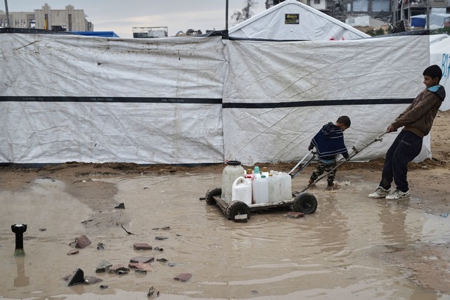 Zeltlager im Gazastreifen. (Archivbild)  | Foto: Jehad Alshrafi/AP/dpa