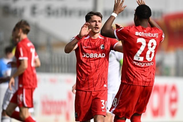 Florent Muslija trifft beim ersten Sieg des SC Freiburg II unter Trainer Bernhard Weis