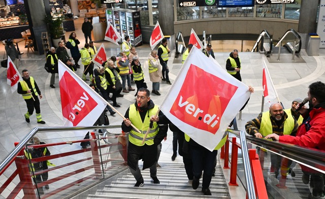 Hintergrund der Warnstreiks sind zwei verschiedene Tarifkonflikte.  | Foto: Bernd Wei&szlig;brod/dpa