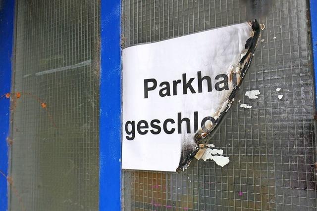 Letzter Blick auf das Parkhaus in der Emmendinger Innenstadt als Lost Place