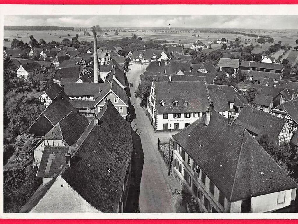 Der Blick von oben auf die Ortsmitte (1946)