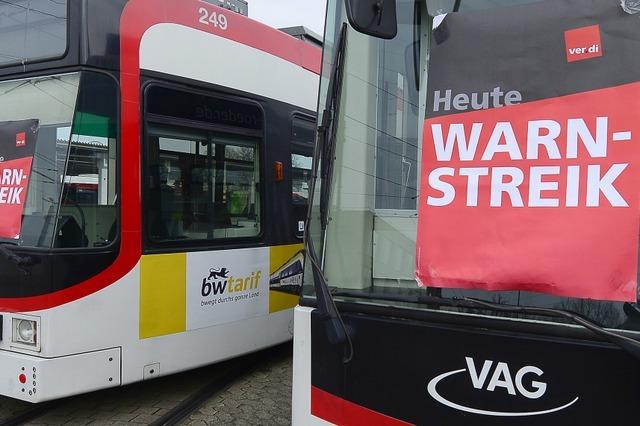 Streik in Freiburg – am Donnerstag stehen erneut Busse und Bahnen der VAG still und Kitas bleiben zu