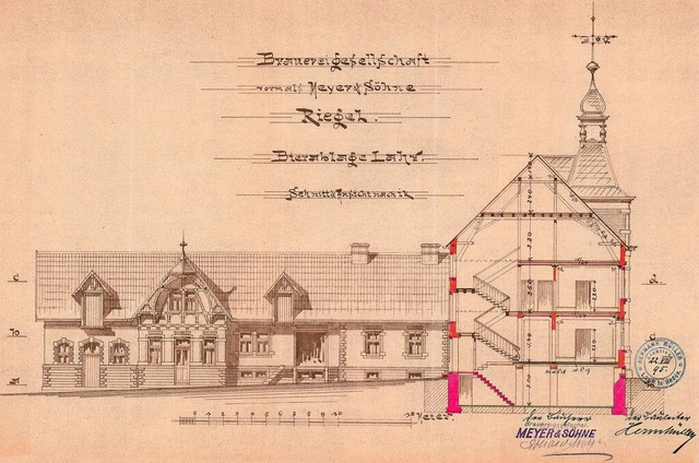 Bauplan von Hermann Mller mit der  Frontseite zur Kaiserstrae  | Foto: ROWE, Stadt Lahr