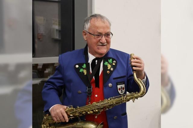 Albert Br ist seit 75 Jahren  beim Musikverein Schlatt aktiv