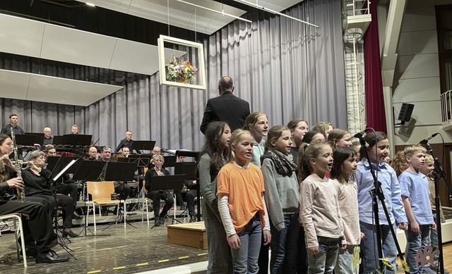 Eine perfekte Symbiose boten das Orchester und der Schulchor.   | Foto: Martin Frenk