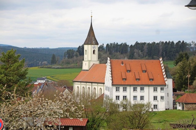 Das Schloss (vorn im Bild) und die Kirche in Bettmaringen  | Foto: Yvonne Wrth